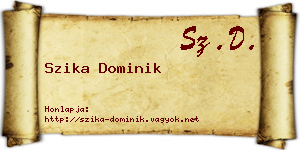 Szika Dominik névjegykártya