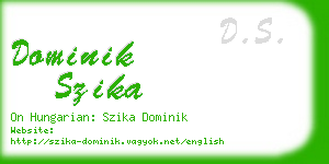 dominik szika business card